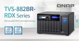 A QNAP bemutatta a TVS-882BR-RDX termékcsaládot, ami támogatja a hordozható RDX egységek mentését